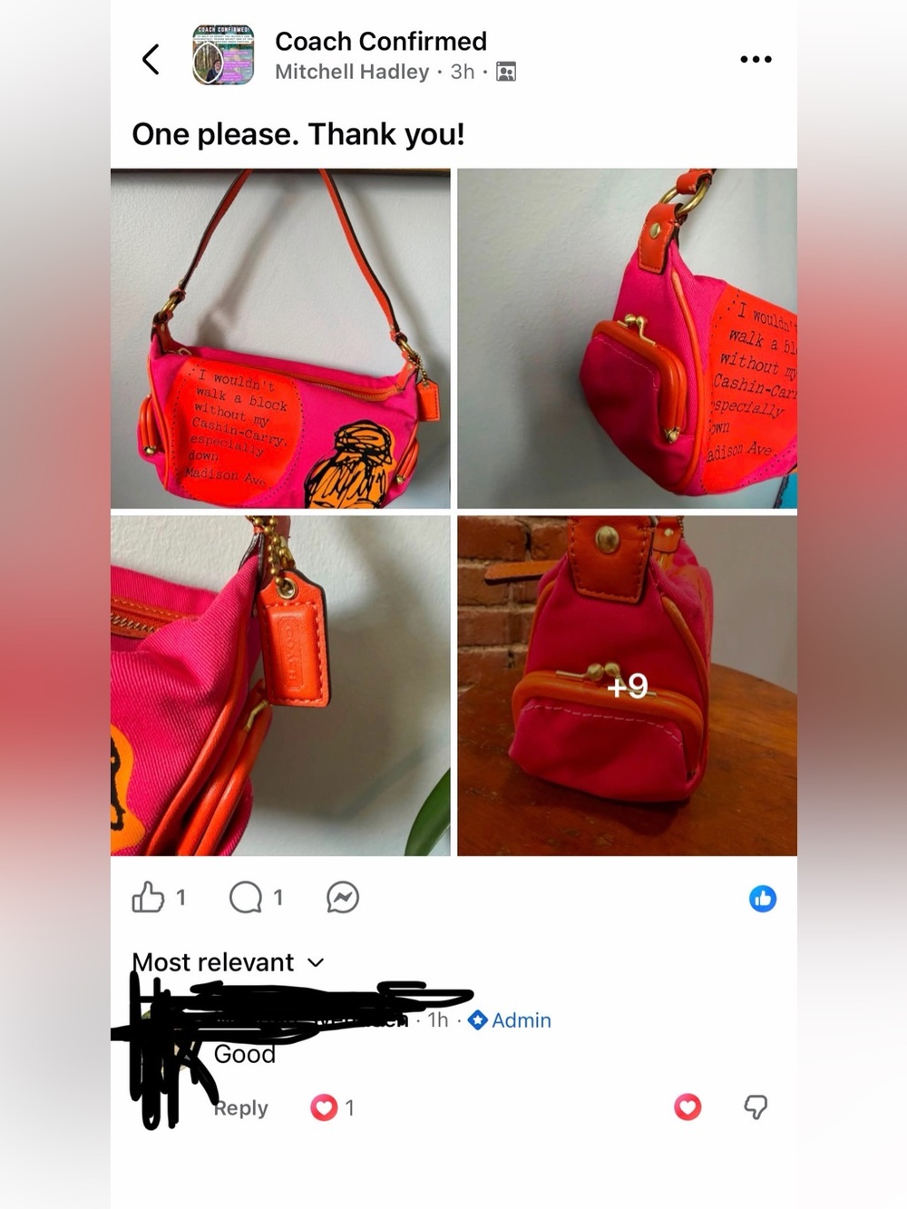 RARE Y2K Coach Bonnie Cashin Carry Kisslock Mini Shoulder Bag Pink Orange 42583 - Picture 16 of 16
